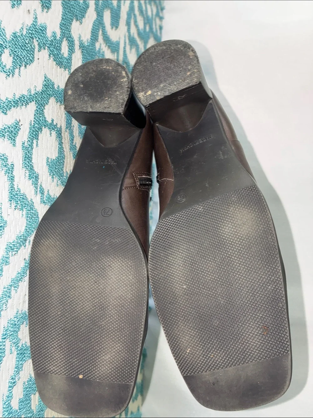 Laura Scott Vintage Brown Leather Women’s Ankle Booties with Side Zip Sz 7 1/2
